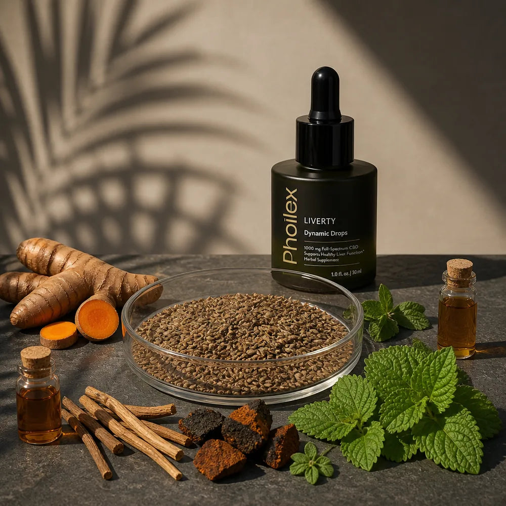 Liverty Dynamic Drops with milk thistle, turmeric, chaga, licorice root and lemon balm